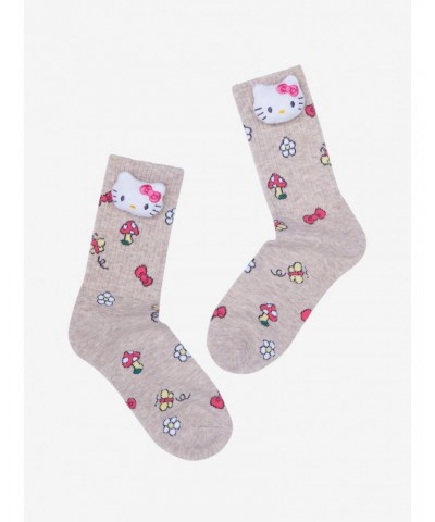 Hello Kitty Mushroom Plush Crew Socks $5.06 Socks